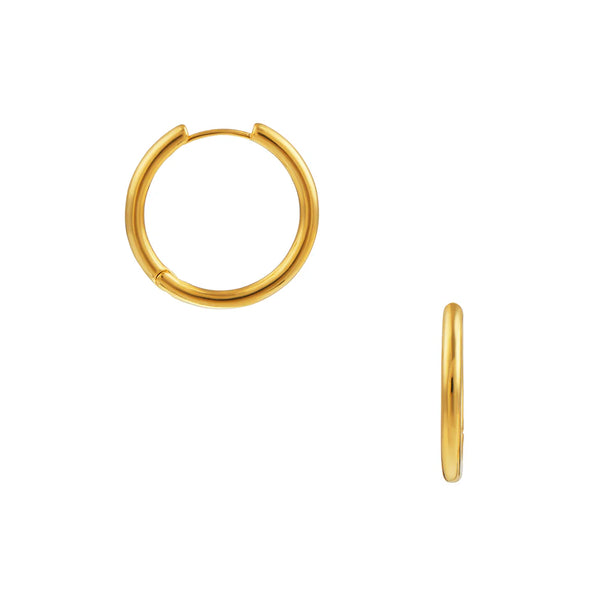 Orelia Jewellery Large Everyday Elevated Hoop Earrings - Gold