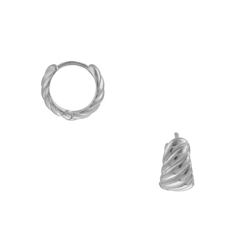 Orelia Jewellery Twist Chubby Huggy Hoops - Silver