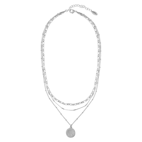 Orelia Jewellery Multi Row Coin Necklace - Silver