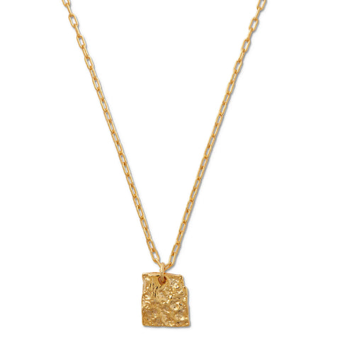 Orelia Jewellery Molten Square Charm Necklace - Gold