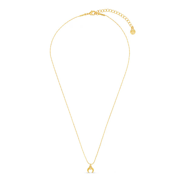 Orelia Jewellery Fine Pave Crescent Charm Necklace - Gold