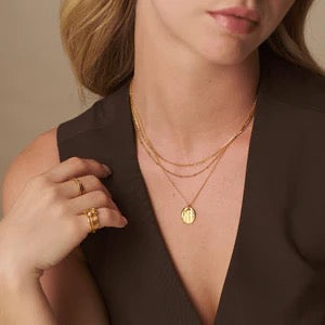 Orelia Jewellery Polished Molten 3-Row Necklace - Gold