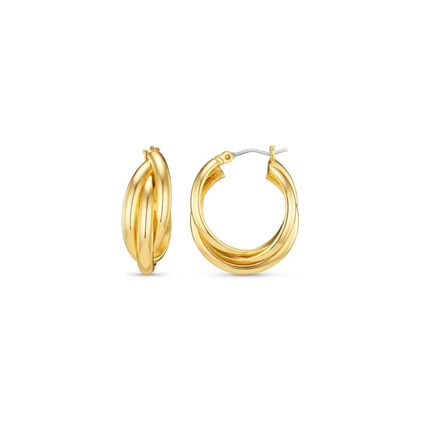 Orelia Jewellery Interlocking Hoop Earrings - Gold