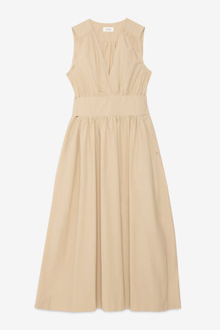 Ottod'Ame Long Poplin Cotton Dress - Camel