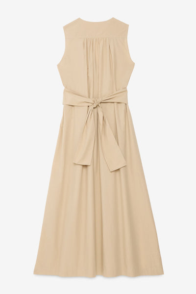 Ottod'Ame Long Poplin Cotton Dress - Camel