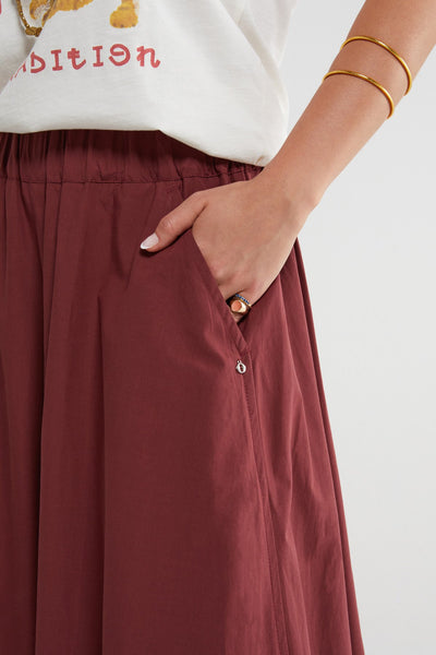 Ottod'Ame Poplin Culottes - Burgundy