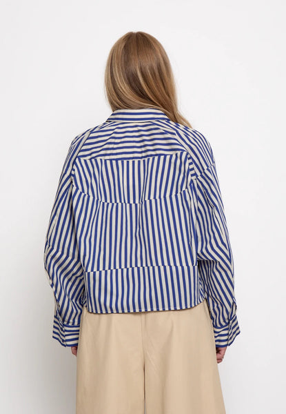 Peppercorn PCSadie Striped Oversized Shirt - Star Sapphire Blue