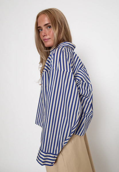 Peppercorn PCSadie Striped Oversized Shirt - Star Sapphire Blue