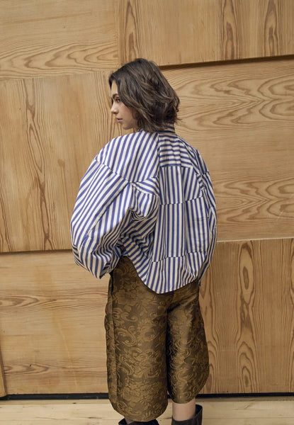 Peppercorn PCSadie Striped Oversized Shirt - Star Sapphire Blue