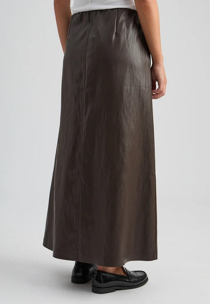 Peppercorn PCSage Pleather Maxi Skirt - Java Brown