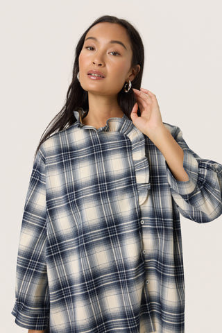 Soaked In Luxury SLPamela 3/4 Sleeve Blouse - Check