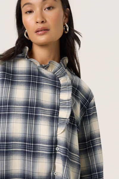 Soaked In Luxury SLPamela 3/4 Sleeve Blouse - Check