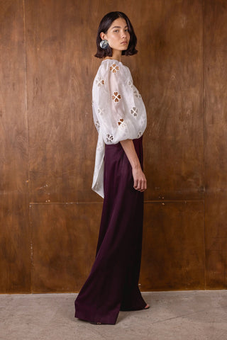 Vi.ve.re Orla Sheer Top - Ecru