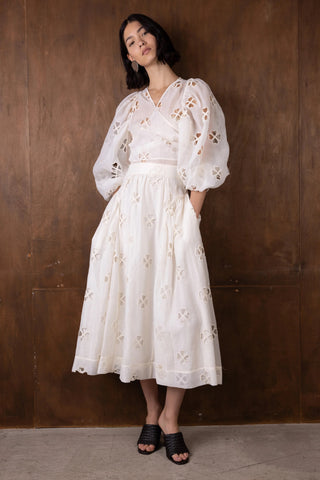 Vi.ve.er Enid Sheer Skirt - Ecru