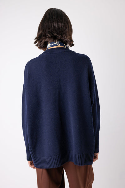 Vi.ve.re Myrtle Long Knitted Cardigan - Navy
