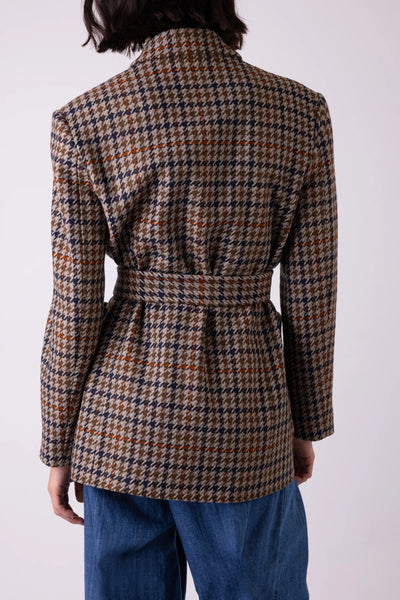 Vi.ve.re Wilma Checked Wooly Blazer - Brown