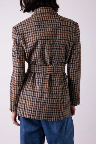 Vi.ve.re Wilma Checked Wooly Blazer - Brown