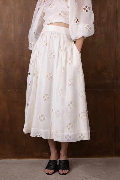 Vi.ve.er Enid Sheer Skirt - Ecru