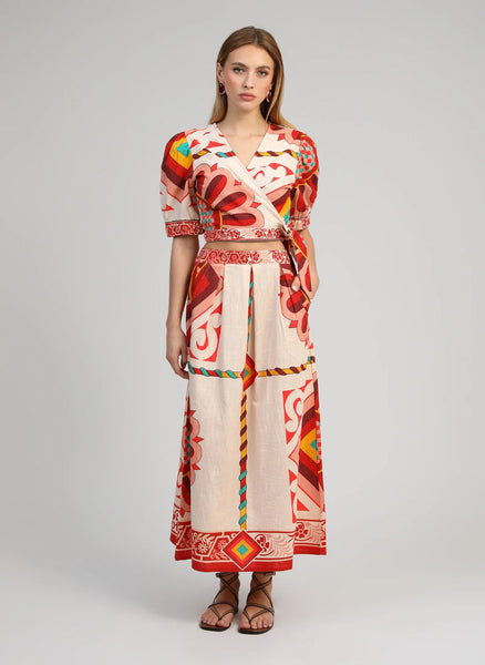 An'ge Paris Ramiro Midi Skirt - Olia Ecru