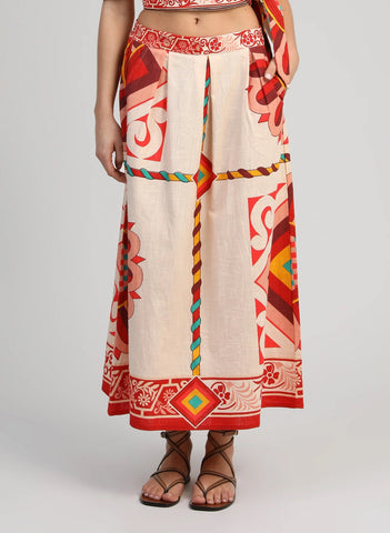 An'ge Paris Ramiro Midi Skirt - Olia Ecru