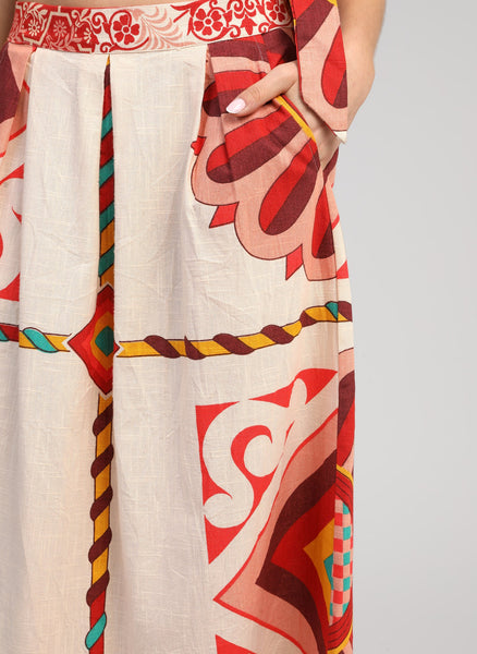 An'ge Paris Ramiro Midi Skirt - Olia Ecru