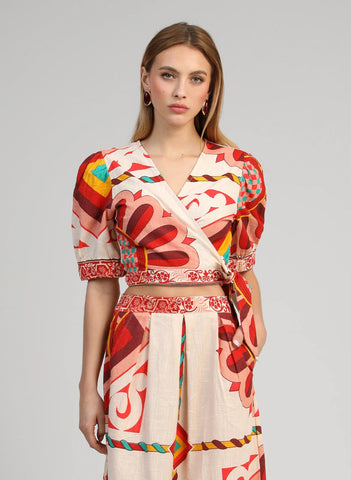 An'ge Paris Soriana Wrap Top - Ecru