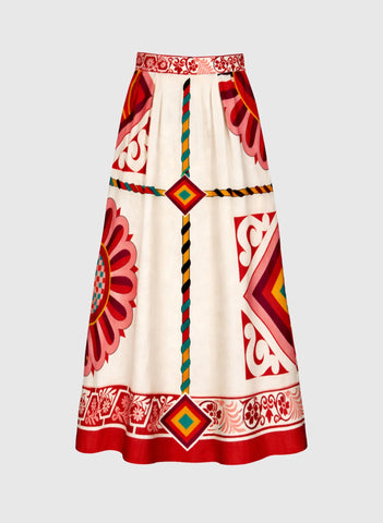 An'ge Paris Ramiro Midi Skirt - Olia Ecru