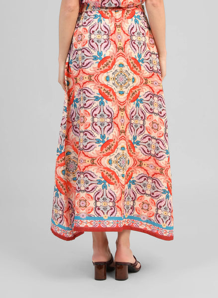 An'ge Paris Rithana Printed Maxi Skirt - Folka Corail
