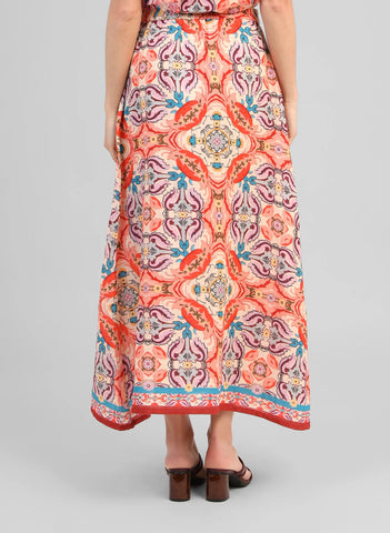 An'ge Paris Rithana Printed Maxi Skirt - Folka Corail