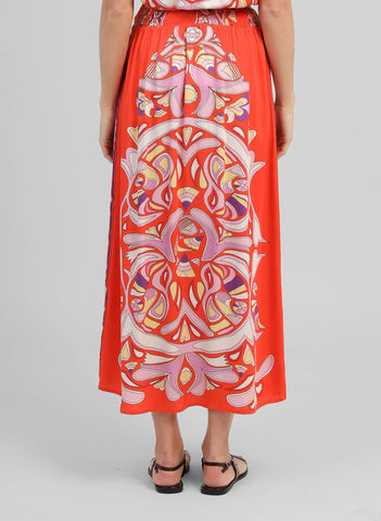 An'ge Paris Robinson Printed Maxi Skirt - Astola Piment