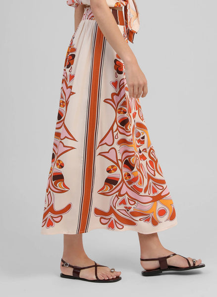 An'ge Paris Robinson Printed Maxi Skirt - Venicia Caramel