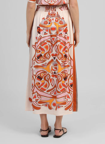 An'ge Paris Robinson Printed Maxi Skirt - Venicia Caramel