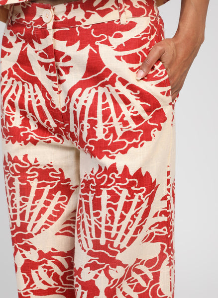 An'ge Printed Wide Leg Trousers - Adeline Rouge