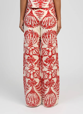 An'ge Printed Wide Leg Trousers - Adeline Rouge