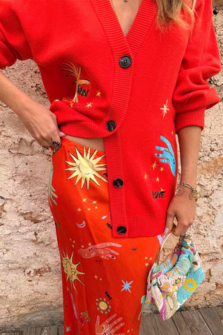 Never Fully Dressed Celestial Cardigan - Red