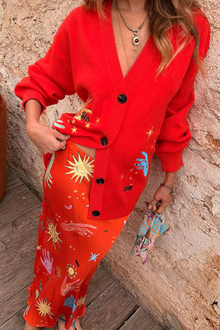 Never Fully Dresses - Red Celestial Dorris Skirt / Orange