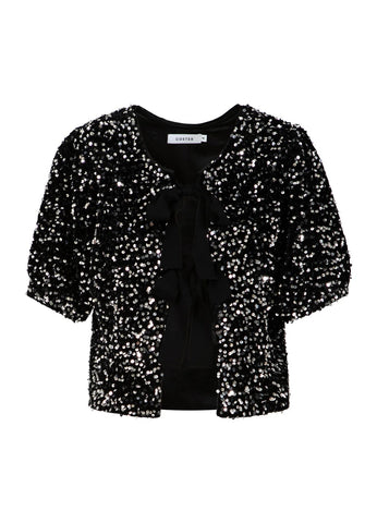 Coster Copenhagen Sequins Jacket with Ribbons Black