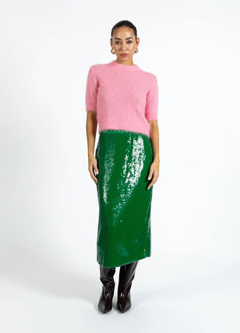 Coster Copenhagen Sequins Skirt - Lush Green