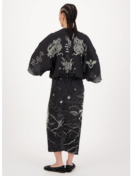 Me369 Sophia Kimono Dress - Black Magic