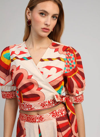 An'ge Paris Soriana Wrap Top - Ecru