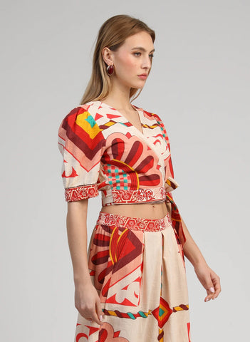 An'ge Paris Soriana Wrap Top - Ecru