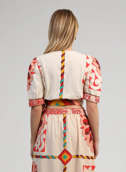 An'ge Paris Soriana Wrap Top - Ecru