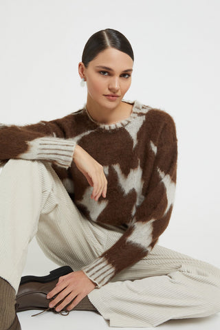 Ottod'Ame Cow Print Wool blend Sweater