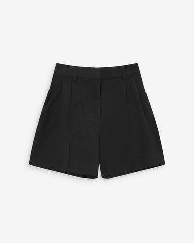 Grace & Mila Vite Straight Pleated Shorts - Black