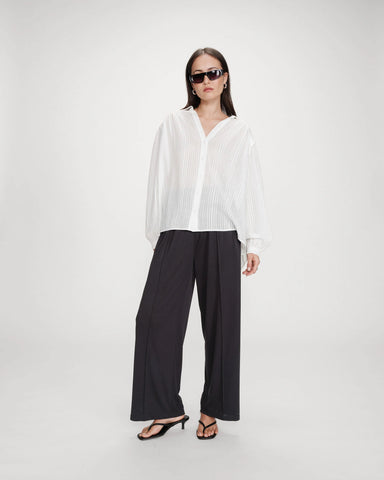 Grace & Mila Vibes Oversized Cotton Shirt - Ivoire
