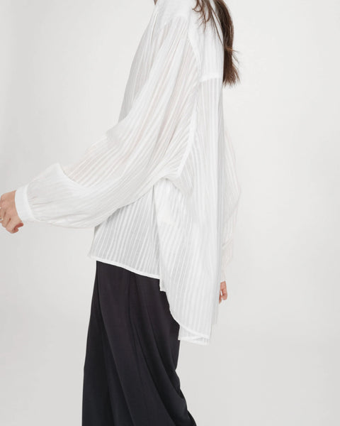 Grace & Mila Vibes Oversized Cotton Shirt - Ivoire