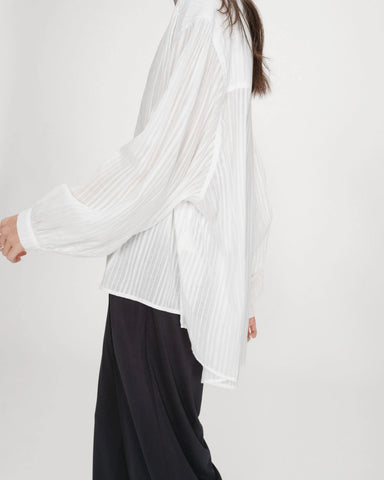 Grace & Mila Vibes Oversized Cotton Shirt - Ivoire