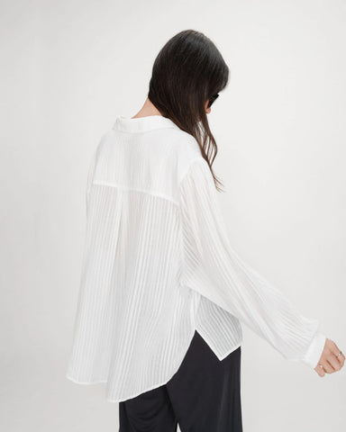 Grace & Mila Vibes Oversized Cotton Shirt - Ivoire