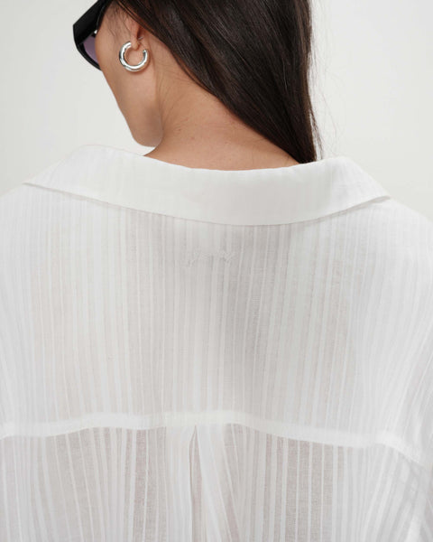 Grace & Mila Vibes Oversized Cotton Shirt - Ivoire
