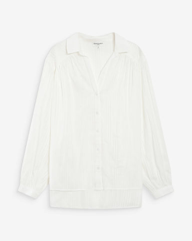 Grace & Mila Vibes Oversized Cotton Shirt - Ivoire
